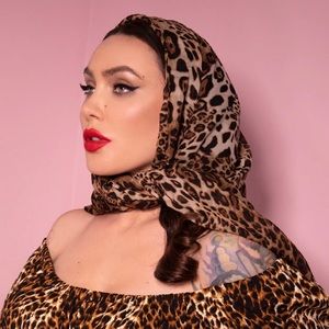 Micheline Pitt leopard print scarf